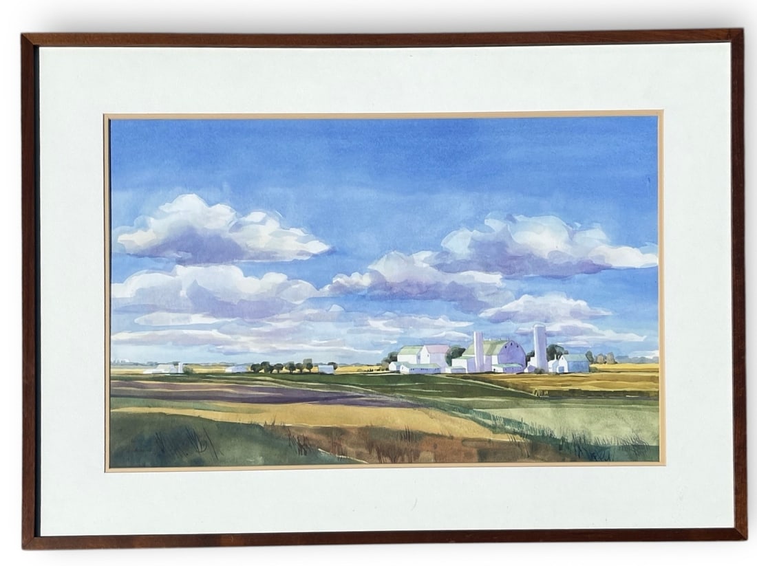 A JOYCE PARKHILL Watercolor Farmscape (1 of 4)