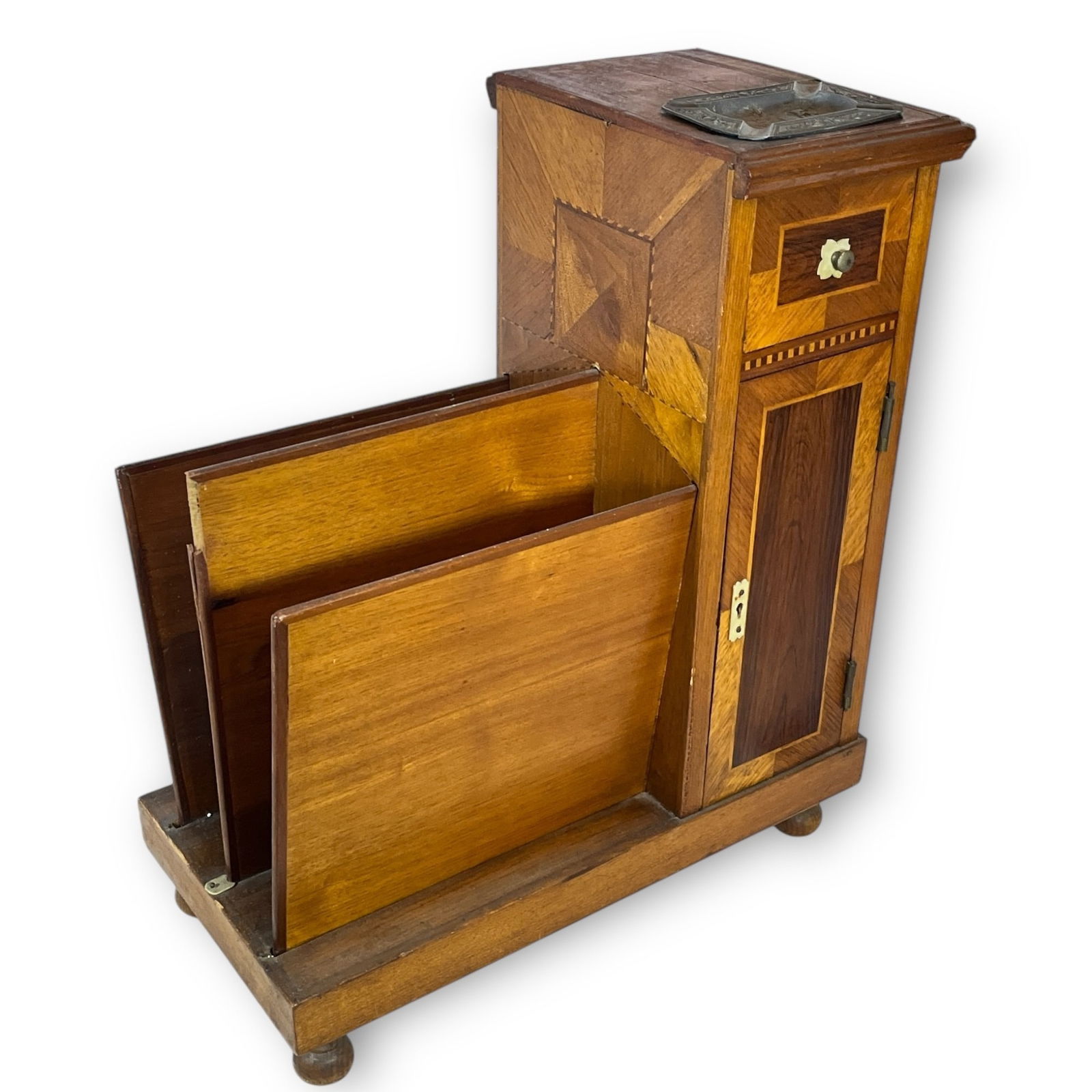 A Detailed Inlay Art Deco Ashtray Magazine Rack (1 of 8)