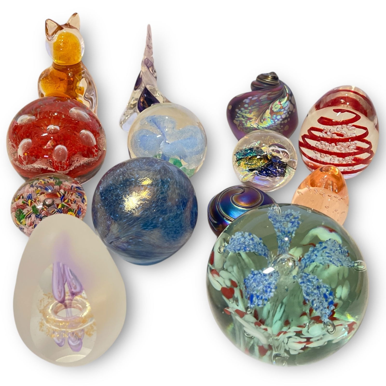A Large Assortment of Art Glass Paperweights, MURANO, STEWART, LEVAY (1 of 8)