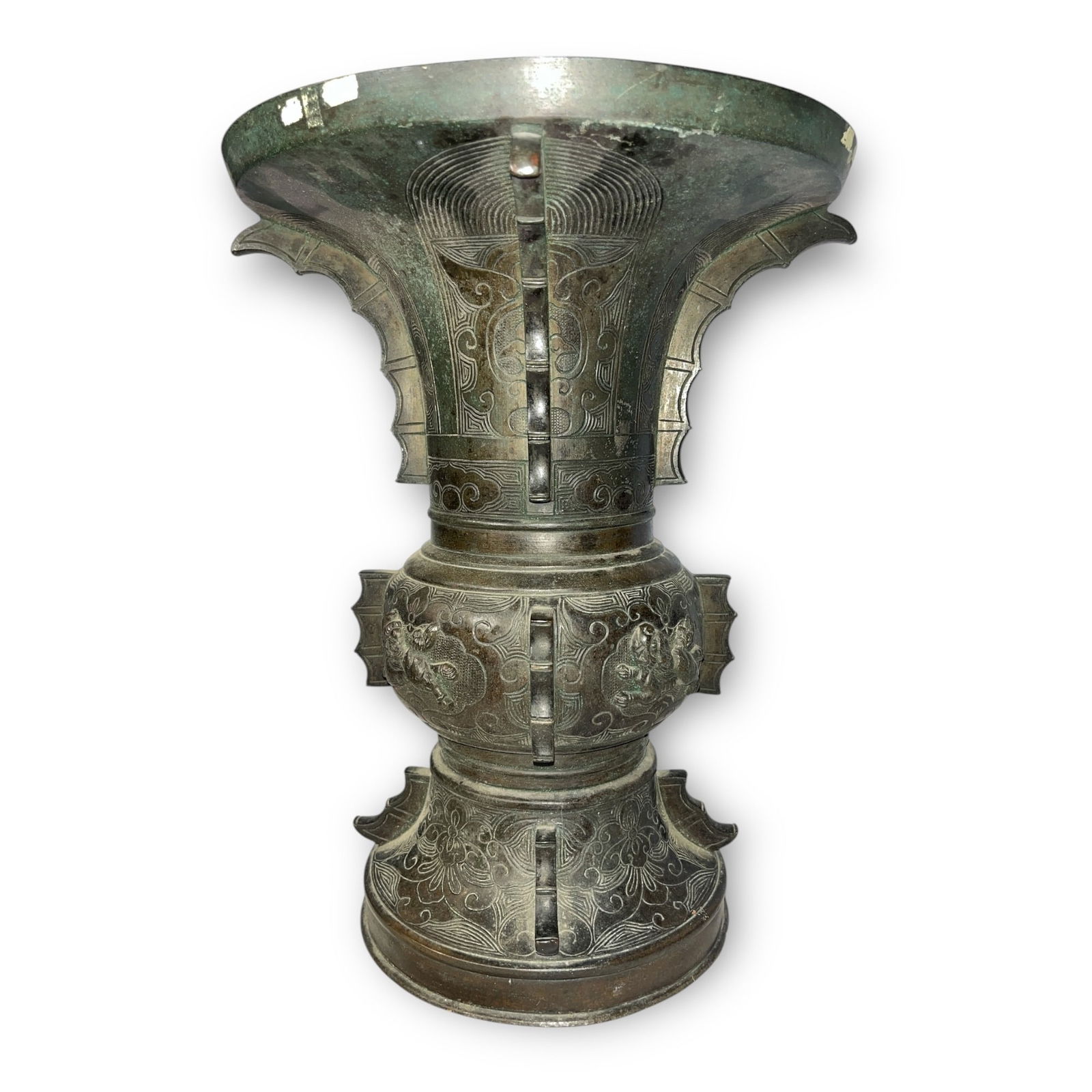 A Chinese Bronze Gu Vase (1 of 2)