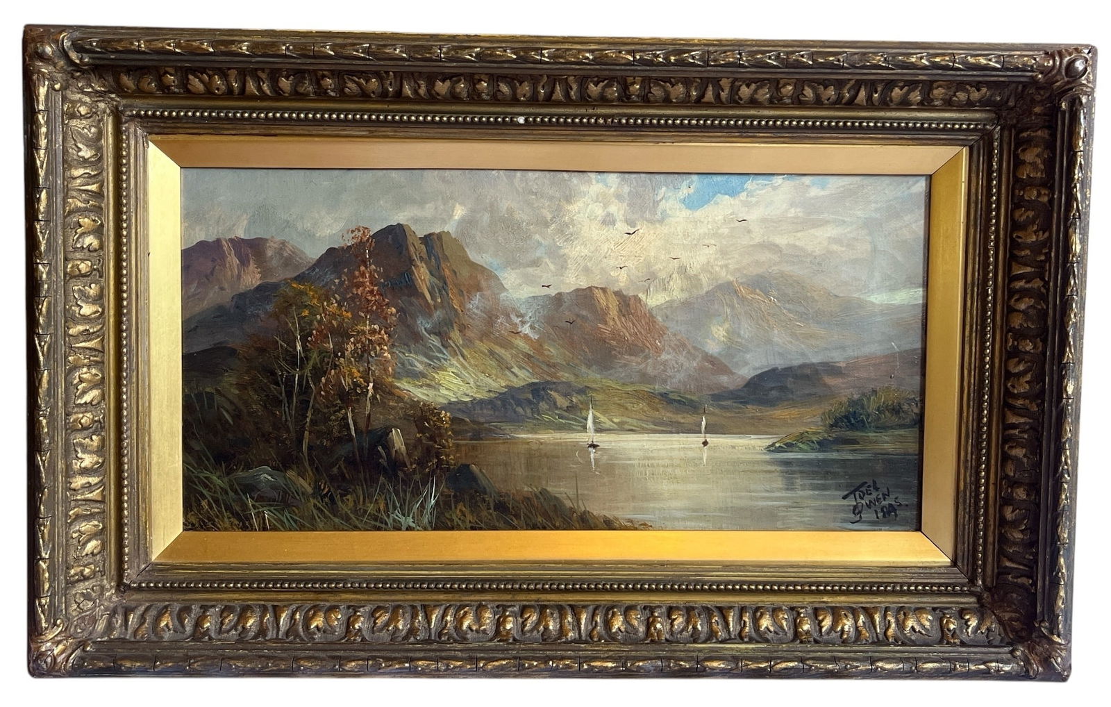 A 1845 Signed JOEL OWEN Mountain Landscape (1 of 4)