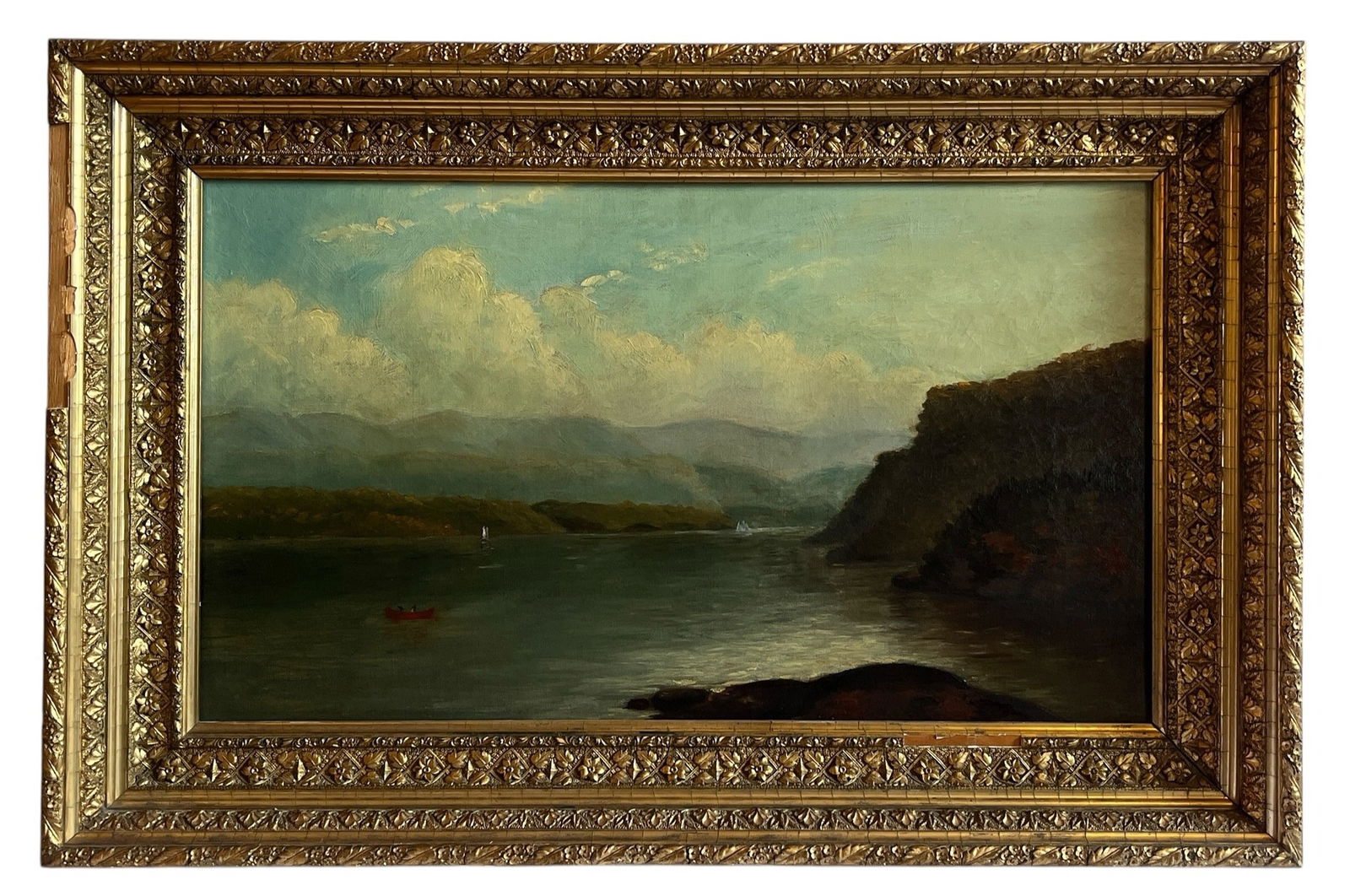 An Oil on Canvas Canyon Scene (1 of 5)