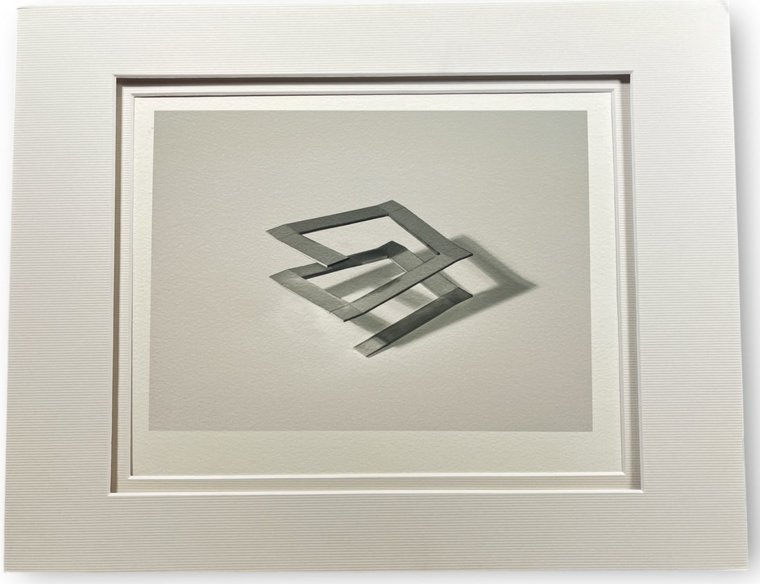 ALLAN WEXLER, "Spiral Ramp" (American, b. 1949): Measures 11.25" x 14.25" in frame. Image itself measure 6.5" x 8.5". Signed, dated, and titled en verso. Originally sold at the Benefit Art Exhibition and Sale, Santa Monica Museum of Art.