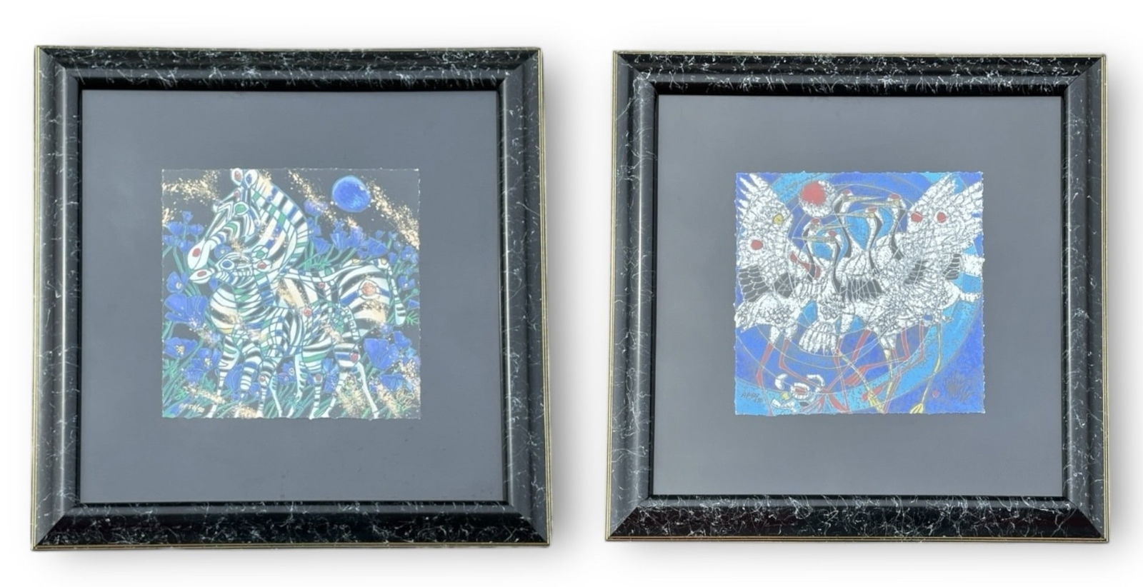 Two JIANG TIEFENG Serigraphs, "The Nature Suite" "Joy" & " Caress" (1 of 12)