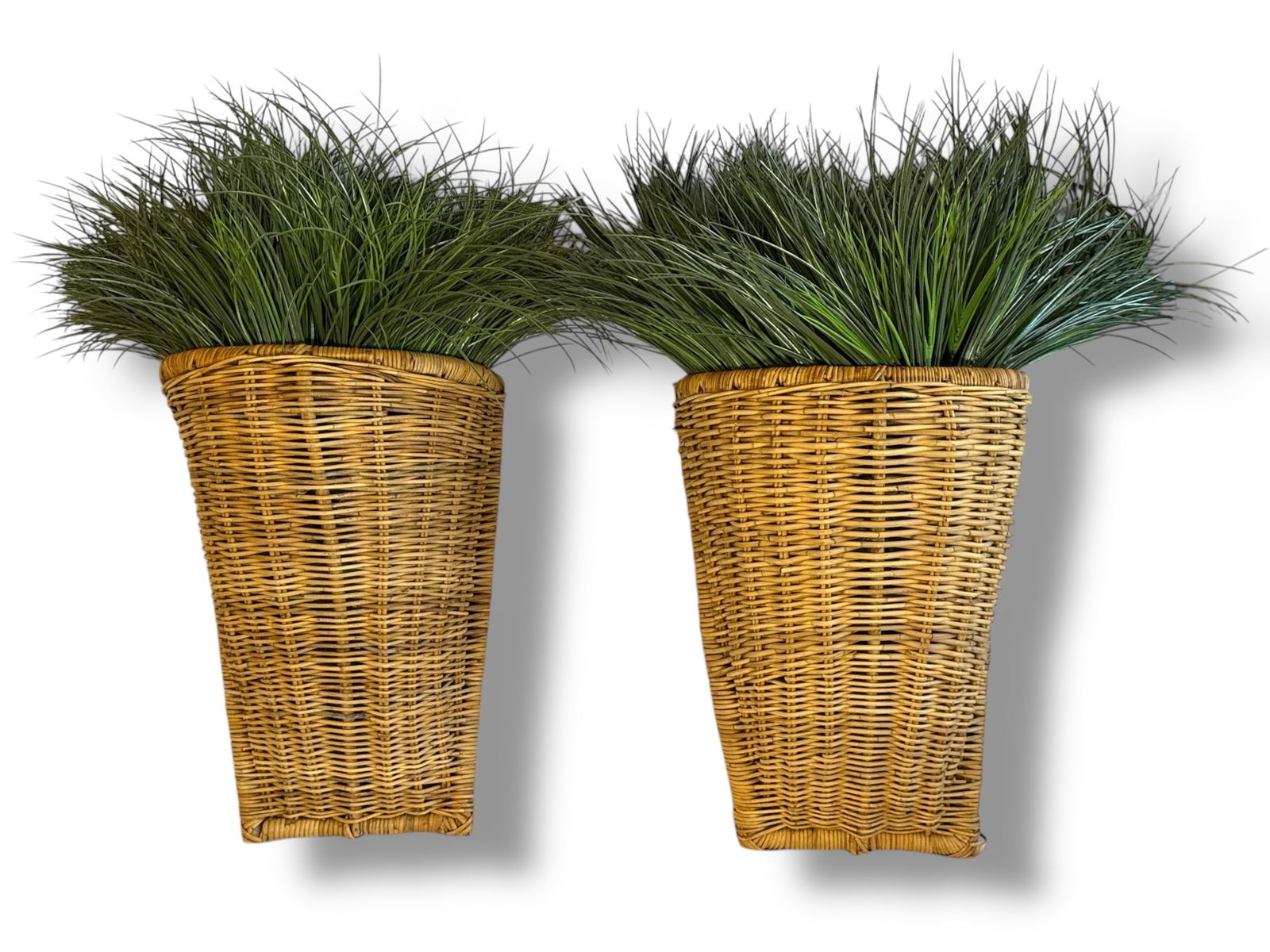 Two Large Antique French Grape Harvest Rattan Baskets (1 of 5)