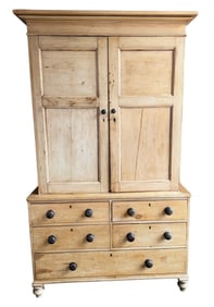 An English Pine Stepback Cupboard
