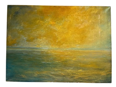 CYNTHIA KNOTT "A HA" Encaustic and Metallic on Linen Painting