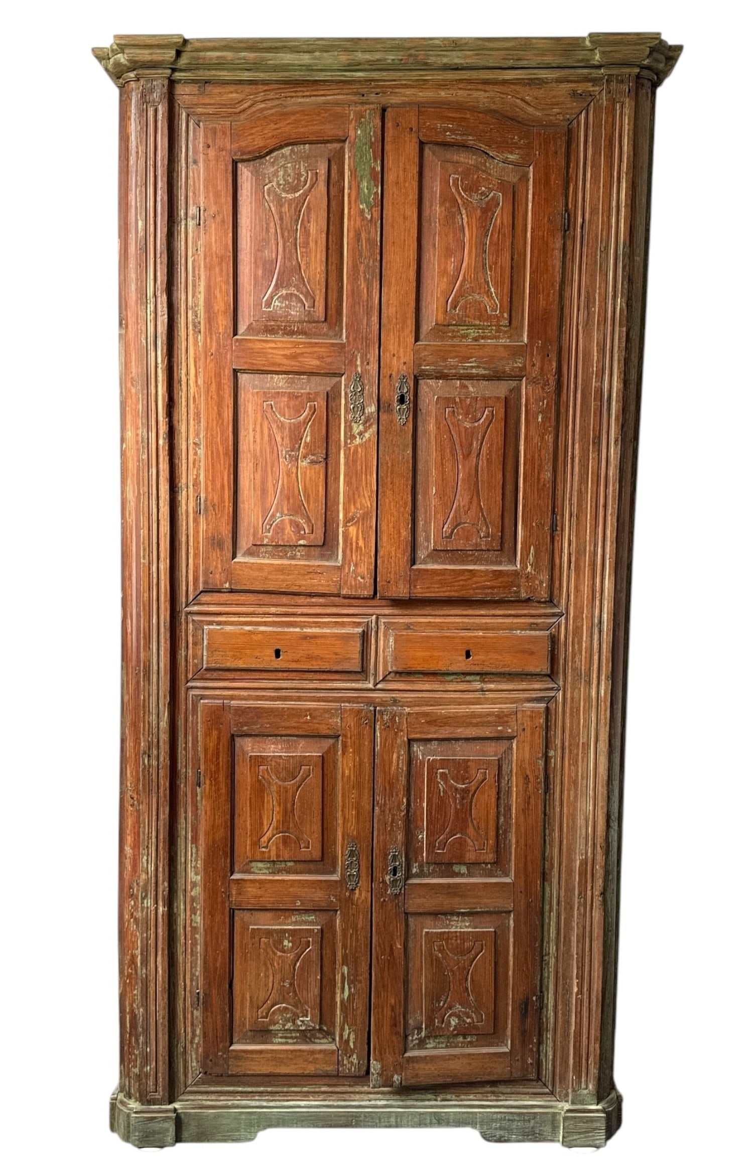 A Portuguese Green Paint Scrubbed Pine Cabinet (1 of 10)