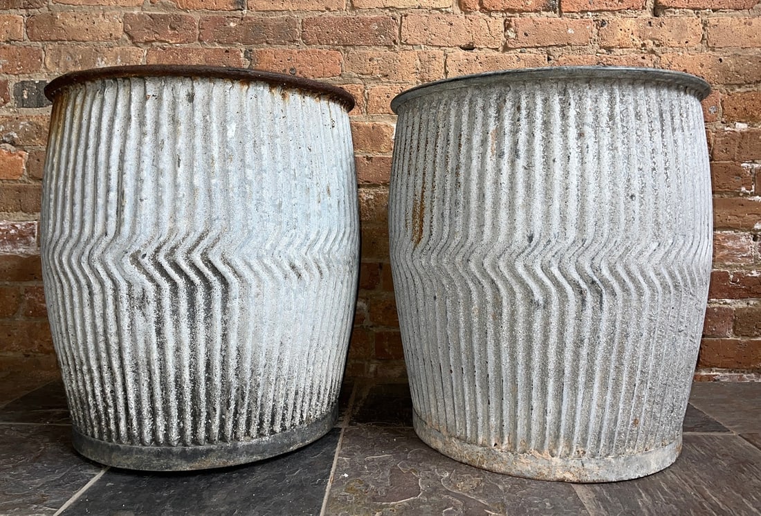 Antique English Dolly Tubs, Near Pair (1 of 5)