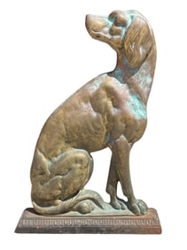 Antique English Brass Whippet Fireside / Door Stop