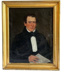 19th C. Gentleman's Portrait Painting