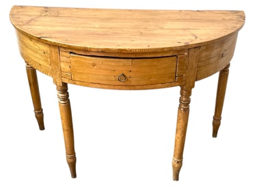 A Swedish Pine Demilune Console Table