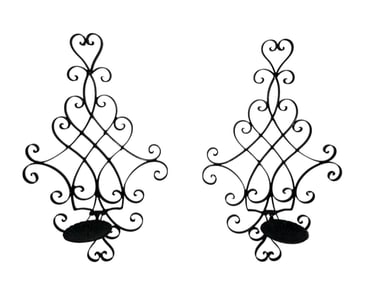 A Pair of French Regency Cast Iron Wall Sconces