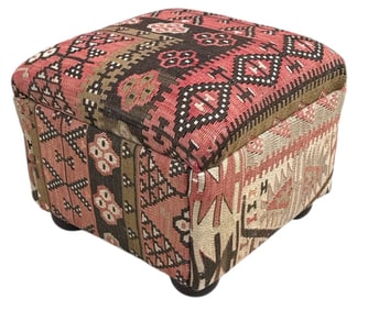 Vintage Kilim Ottoman, GEORGE SMITH Style