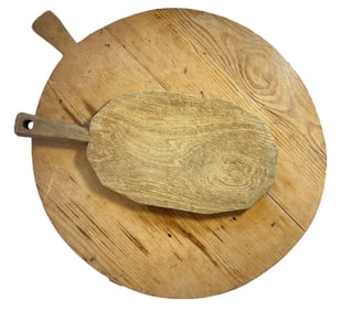 Two Primitive European Bread Boards
