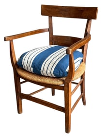 Antique European Rush Seat Accent Chair