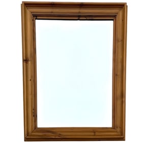 A French Pine Beveled Glass Wall Mirror