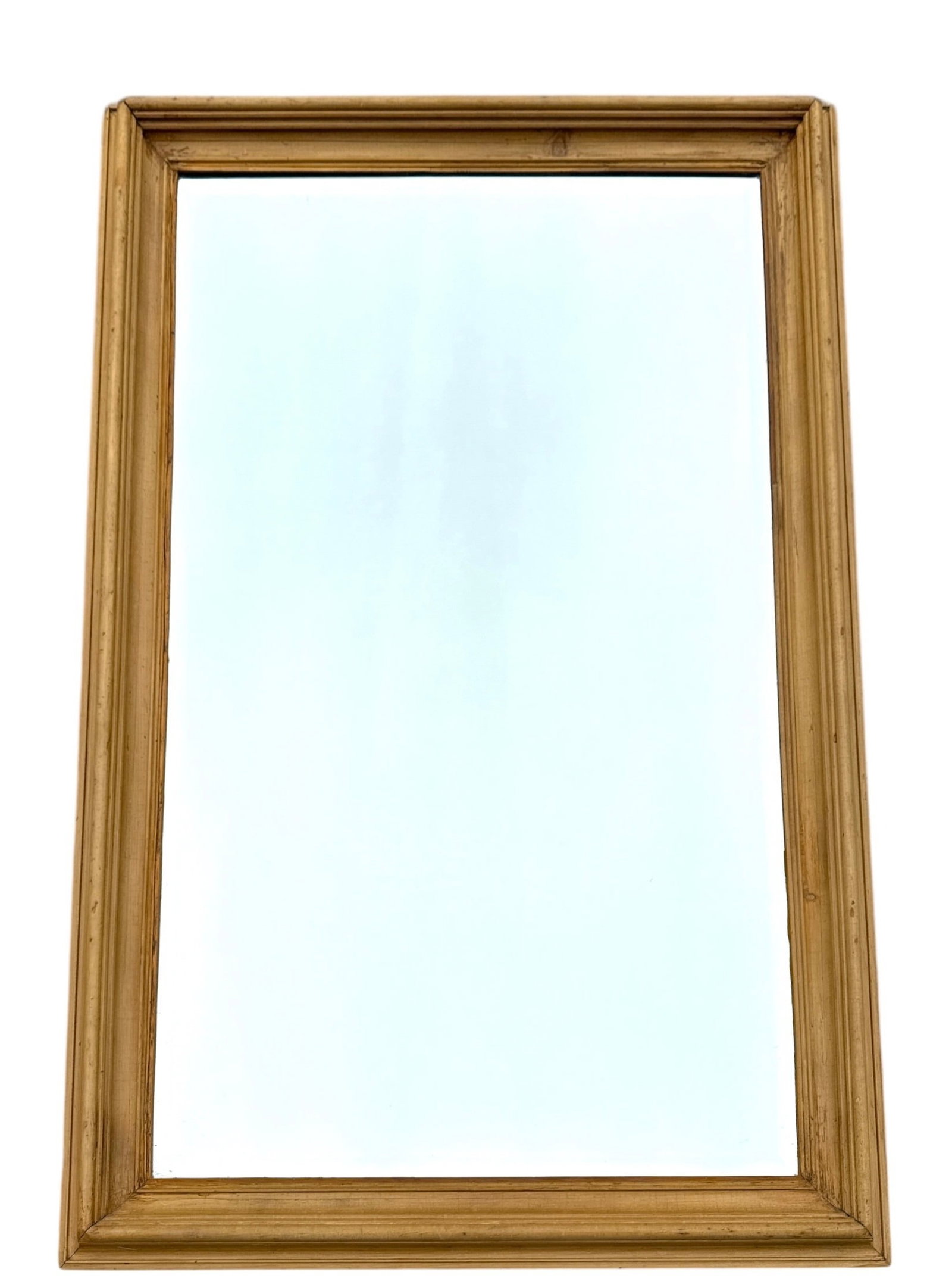 A Large European Pine Beveled Glass Wall Mirror (1 of 3)