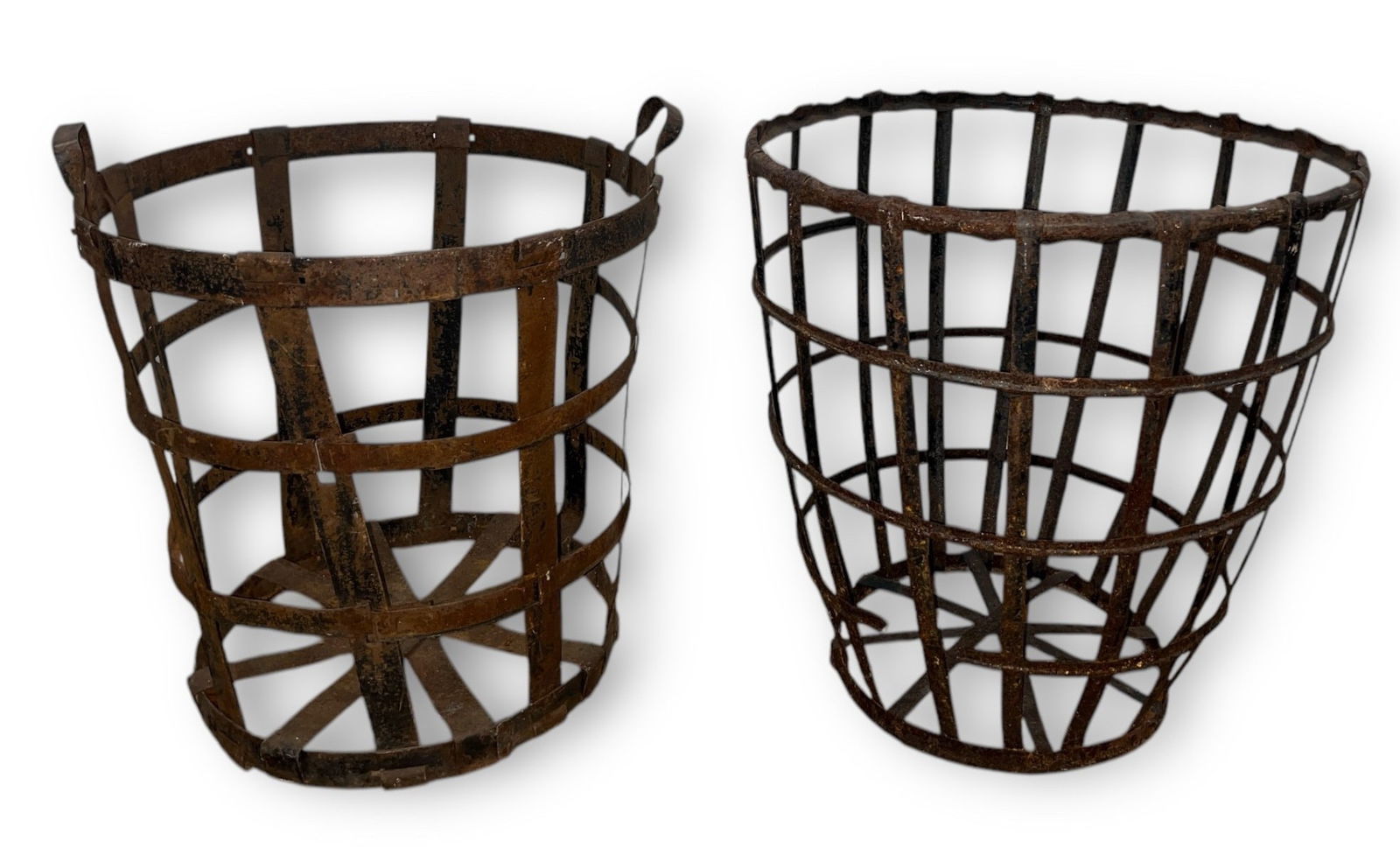 Two Antique European Metal Demijohn Baskets (1 of 3)