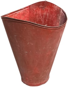 Early Painted Red Metal Harvesting Basket