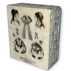 A French Fashion Limestone Lithography Block
