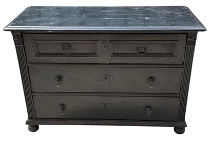 A Black Painted Pine Dresser