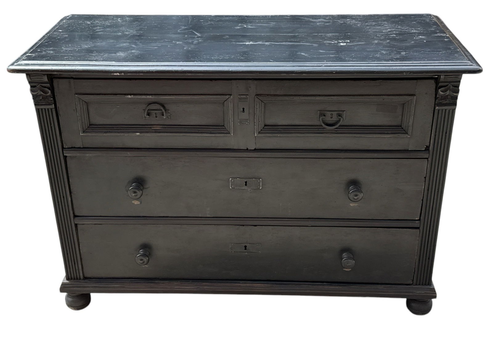 A Black Painted Pine Dresser (1 of 6)