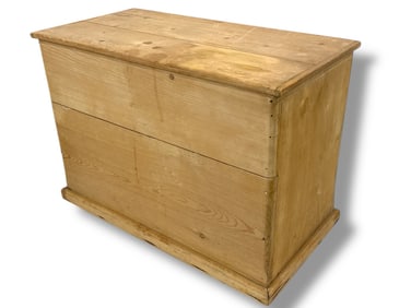 A Small European Pine Storage Chest