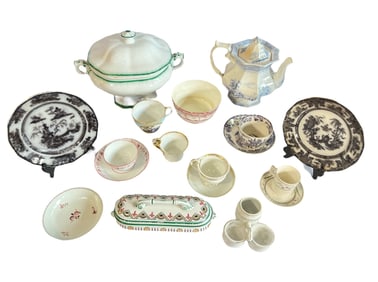 Collection Vintage Porcelain & Ironstone Transferware & Teacups