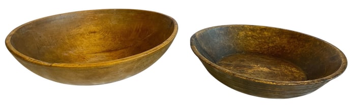 Two Primitive Dough Bowls