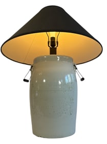 Antique Six Gallon Stoneware Crock Lamp