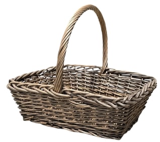 A Large Woven Rattan Basket Centerpiece, 3 Feet