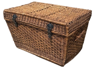 Large Woven Rattan Trunk