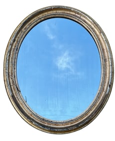 An Early French Gold Gilt Oval Wall Mirror