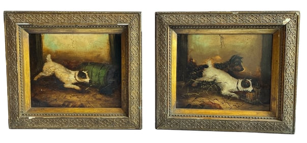 Pair Antique Dog Portraits After GEORGE ARMFIELD
