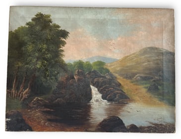 Signed H Collins 1898 Oil on Canvas Landscape