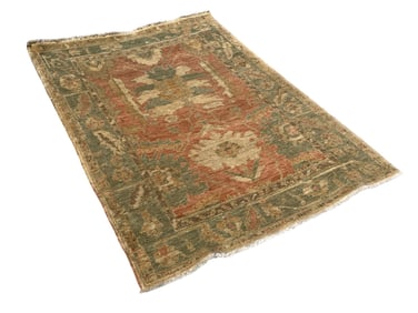 A Yellow Wool Oushak Area Rug, Hand Knotted