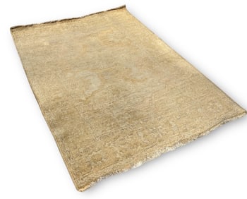 A Yellow Wool Oriental Rug, Hand Knotted