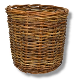 Large Vintage French Woven Rattan Basket