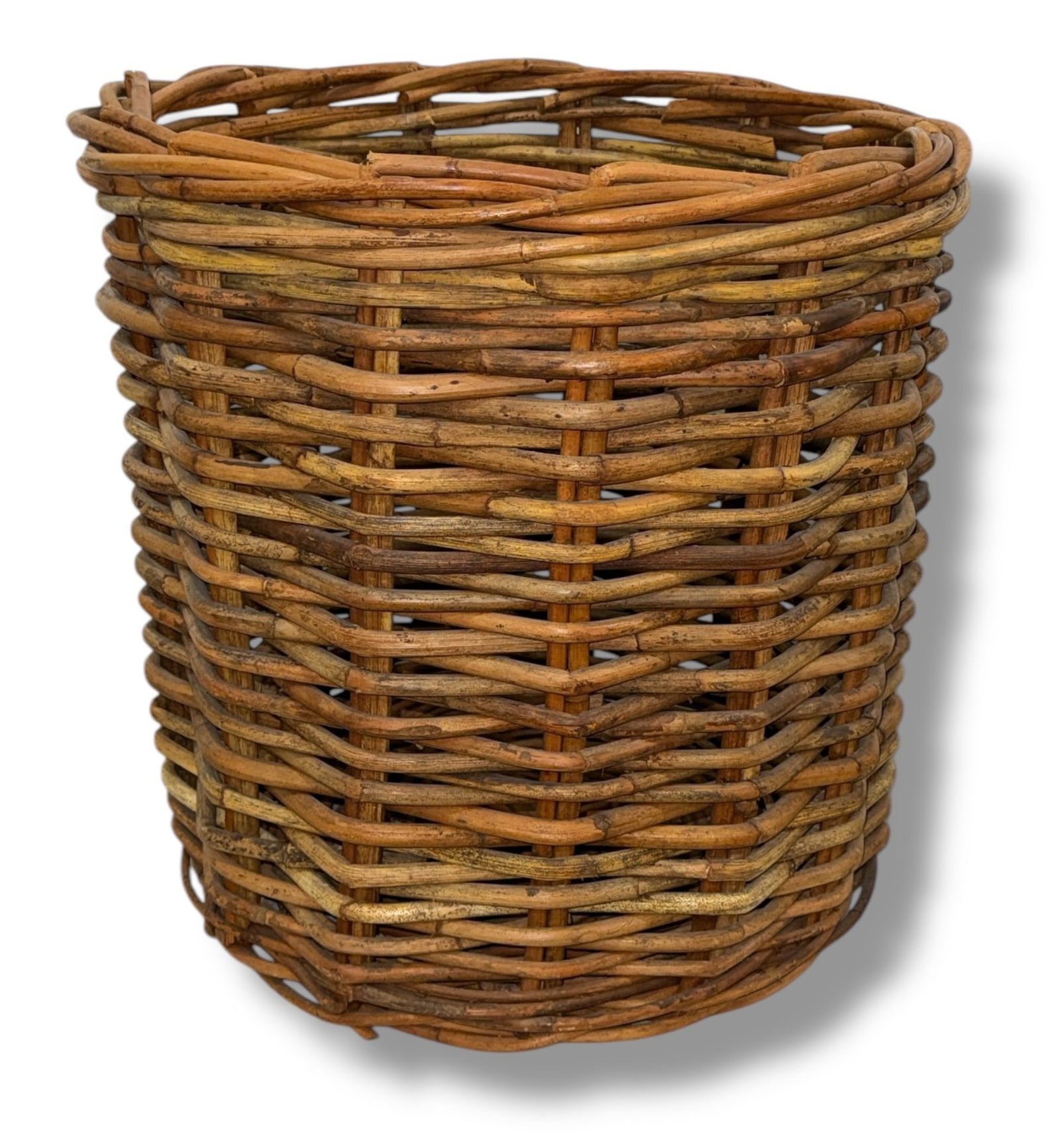 Large Vintage French Woven Rattan Basket (1 of 3)