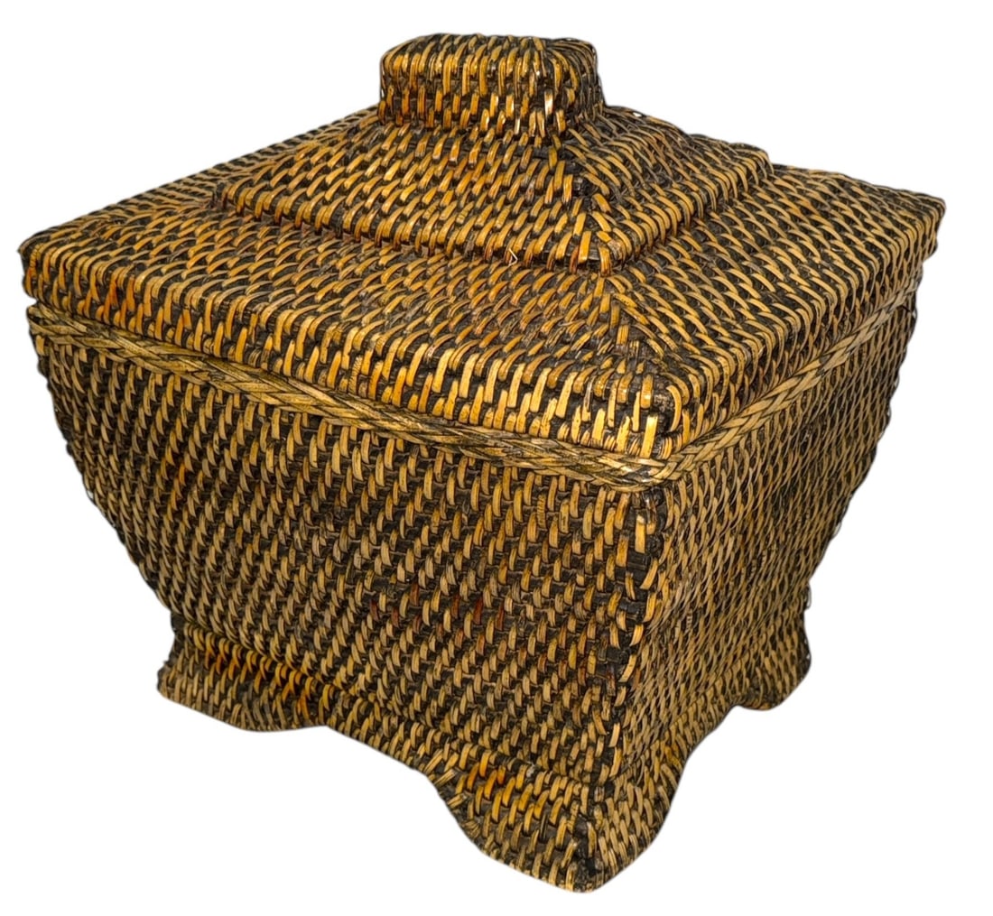 An Exceptional Hand Woven Rattan Storage Box (1 of 4)