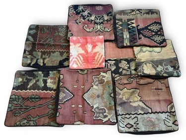 Collection Nine Turkish Kilim Pillow Case Covers