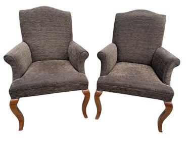 CRATE & BARREL Upholstered Armchairs, Pair