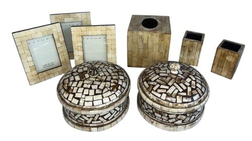 An Assortment of Bone Inlay Decorative Articles