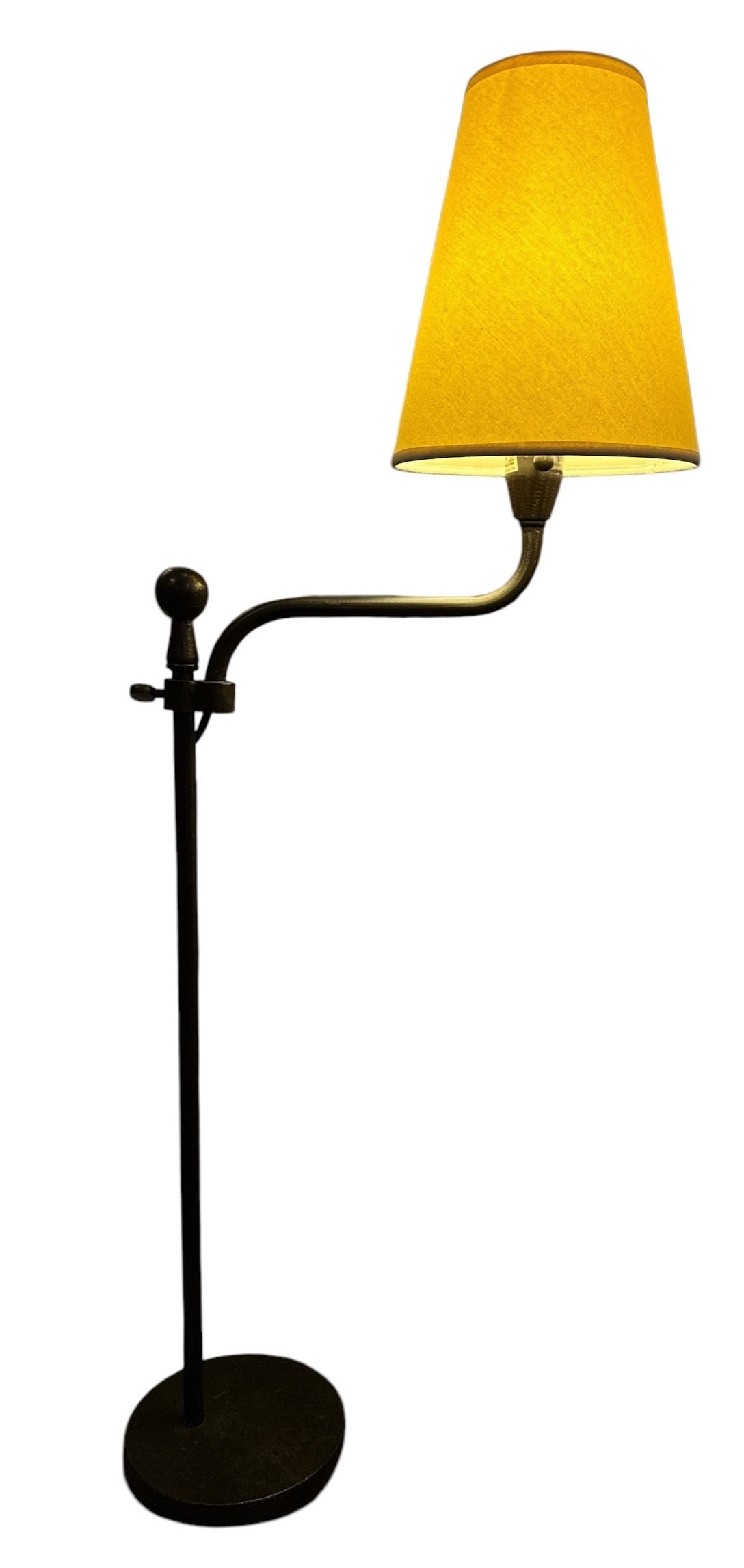 Traditional Wrought Iron Accent Lamp: 40.5" H x 16" W x 7" base diameter x 8.5" shade diameter.