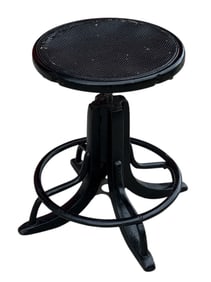 Early Bentwood Painted Piano Stool