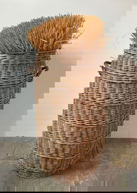 Large Farmhouse Wicker Hay Vase