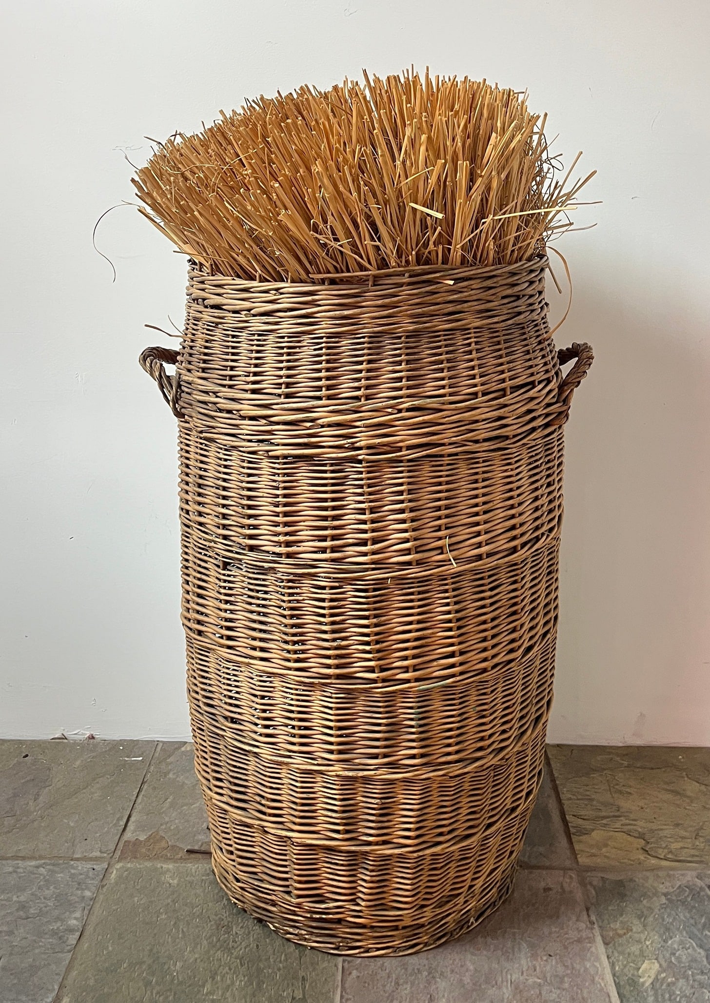 Large Farmhouse Wicker Hay Vase (1 of 2)