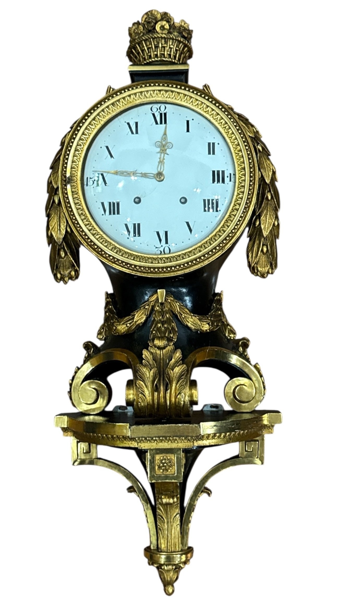A Gold Gilt Hanging Mantel Clock (1 of 4)