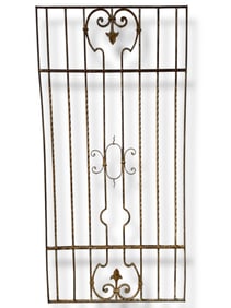 Antique Wrought Iron French Architectural Fence Panel